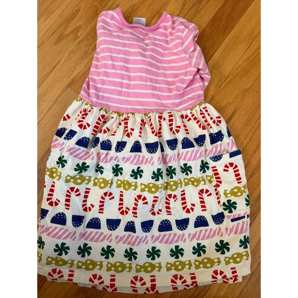 Hanna Andersson Little Girls 6/7 Holiday Colorful Striped Mixie Play Dress